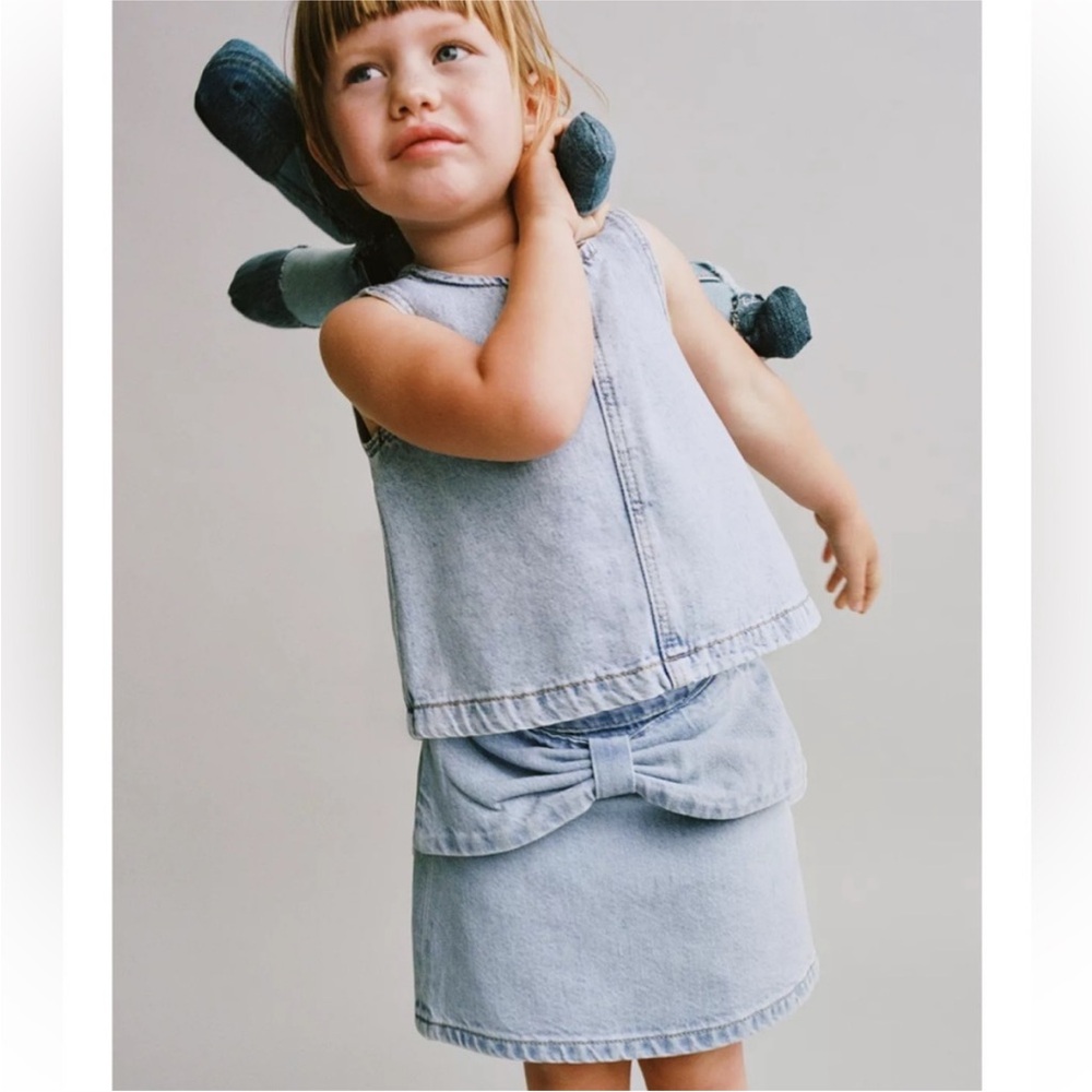 ZARA DENIM BOW SKIRT